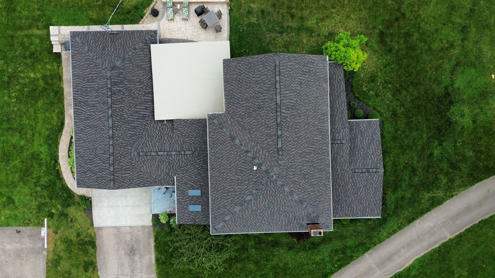Completed gray shingle roof